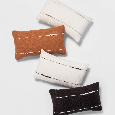 Embroidered Thin Line Lumbar Throw Pillow - Threshold™ 6 Embroidered Thin Line Lumbar Throw Pillow - Threshold™ - Image 4