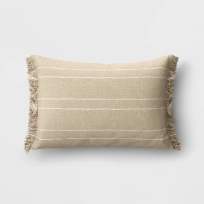 Textured Linen Striped Throw Pillow Neutral - Threshold™ 7 Textured Linen Striped Throw Pillow Neutral - Threshold™ - Image 5
