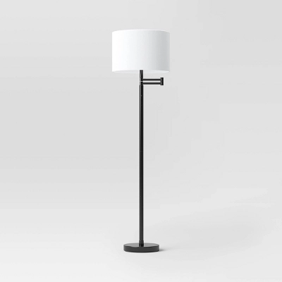 Metal Column Swing Arm Floor Lamp Black/White - Threshold™ 6 Metal Column Swing Arm Floor Lamp Black/White - Threshold™ - Image 4