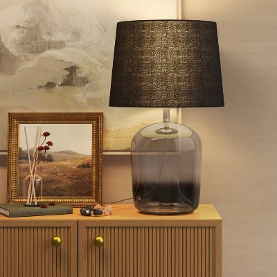 Smoked Glass Table Lamp Black (Includes LED Light Bulb) - Threshold™ 4 Smoked Glass Table Lamp Black (Includes LED Light Bulb) - Threshold™ - Image 2