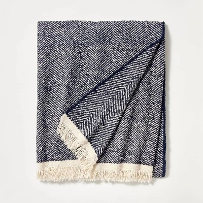 Herringbone Frayed Edges Throw Blanket - Threshold™ Designed With Studio McGee 7 Herringbone Frayed Edges Throw Blanket - Threshold™ Designed With Studio McGee - Image 5