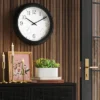 16" Outdoor Wall Clock Charcoal Gray - Threshold™