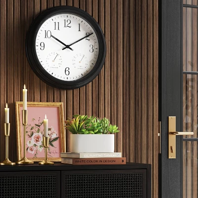 16" Outdoor Wall Clock Charcoal Gray - Threshold™ 3 16" Outdoor Wall Clock Charcoal Gray - Threshold™
