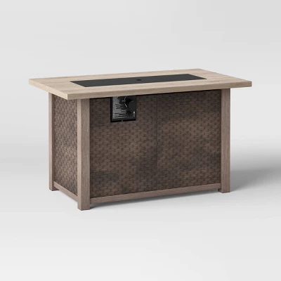 Stamped Steel Wicker Propane Fire Pit Brown - Threshold™ 4 Stamped Steel Wicker Propane Fire Pit Brown - Threshold™ - Image 2