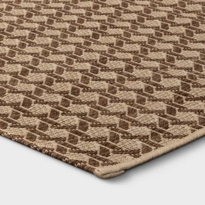 Cane Weave Outdoor Rug Tan - Threshold™ 4 Cane Weave Outdoor Rug Tan - Threshold™ - Image 2