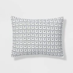 Embroidered Grid Sham Blue - Threshold 9 Embroidered Grid Sham Blue - Threshold -Threshold GUEST 1c3898ef e092 4273 bb16 38eaa25ad802