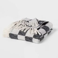 60"x80" Woven Cotton Checkered Bed Throw - Threshold™ -Threshold GUEST 21ece0cd d5f6 45ed 8de5 f3cde6fa73bb