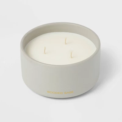 15oz Ceramic Jar 3-Wick Black Label Wooded Sage Candle - Threshold™ 4 15oz Ceramic Jar 3-Wick Black Label Wooded Sage Candle - Threshold™ - Image 2