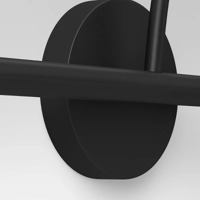 3-Light Industrial Glass Chandelier Matte Black - Threshold™ 6 3-Light Industrial Glass Chandelier Matte Black - Threshold™ - Image 4