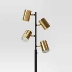 Dean Spotlight Floor Lamp Black/Brass (Includes LED Light Bulb) - Threshold™ -Threshold GUEST 2f16513e 21a0 40c4 b946 c34743de6af1