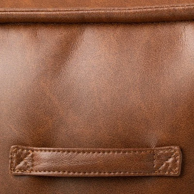 Evanston Leather Cube Pouf - Threshold™ Designed With Studio McGee 5 Evanston Leather Cube Pouf - Threshold™ Designed With Studio McGee - Image 3