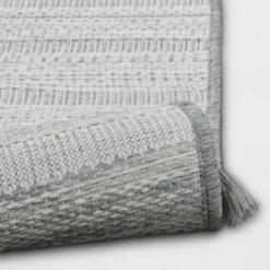 5' X 7' Striped Tapestry Outdoor Rug Charcoal Gray - Threshold™ -Threshold GUEST 3b70556b d89a 4ce3 916e 9434a0813e77