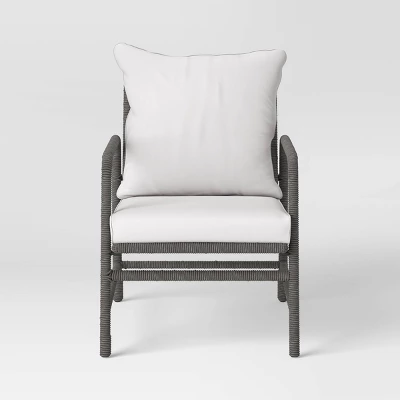 2pc Granby Padded Wicker Outdoor Patio Chairs, Club Chairs Gray - Threshold™ 5 2pc Granby Padded Wicker Outdoor Patio Chairs, Club Chairs Gray - Threshold™ - Image 3