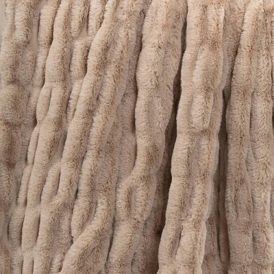 50"x60" Ruched Faux Rabbit Fur Throw Blanket - Threshold™ 5 50"x60" Ruched Faux Rabbit Fur Throw Blanket - Threshold™ - Image 3