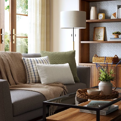 Oversized Woven Cotton Slubby Striped Throw Pillow Ivory - Threshold™ 3 Oversized Woven Cotton Slubby Striped Throw Pillow Ivory - Threshold™