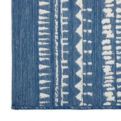 5' X 7' Fringe Outdoor Rug Blue Striped - Threshold™ 3 5' X 7' Fringe Outdoor Rug Blue Striped - Threshold™