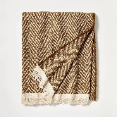 Herringbone Frayed Edges Throw Blanket - Threshold™ Designed With Studio McGee 5 Herringbone Frayed Edges Throw Blanket - Threshold™ Designed With Studio McGee - Image 3