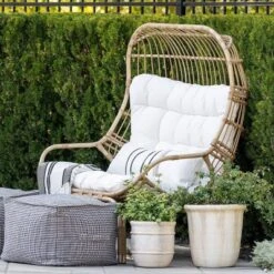 Wicker & Metal Outdoor Patio Chair, Egg Chair Natural - Threshold™ Designed With Studio McGee -Threshold GUEST 43d39af8 5fec 4d59 8397 add61bd8f0c8