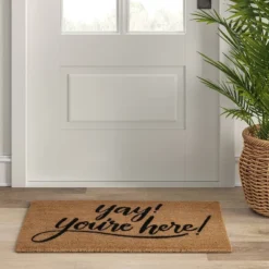 1'6"x2'6" Yay You're Here Coir Doormat Black/Beige - Threshold™ 5 1'6"x2'6" Yay You're Here Coir Doormat Black/Beige - Threshold™ -Threshold GUEST 479b627f 1f35 4156 b7e7 4e97866e7bb6