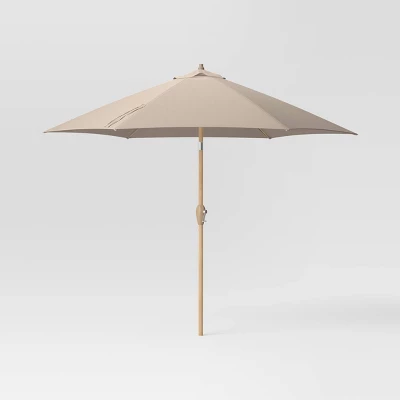 9'x9' Market Patio Umbrella - Light Wood Pole - Threshold™ 20 9'x9' Market Patio Umbrella - Light Wood Pole - Threshold™ - Image 18