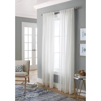 1pc 54"x84" Sheer Linen Window Curtain Panel Natural Linen - Threshold™ 4 1pc 54"x84" Sheer Linen Window Curtain Panel Natural Linen - Threshold™ - Image 2