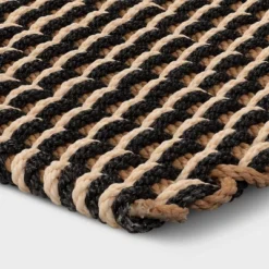 1'6"x2'6" Rope Braided Basket Weave Doormat Black/Brown/Cream - Threshold™ -Threshold GUEST 496c22e1 961c 45dc 98c8 e5fd3a615063