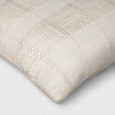 Textural Solid Square Throw Pillow Off-White - Threshold™ 5 Textural Solid Square Throw Pillow Off-White - Threshold™ - Image 3