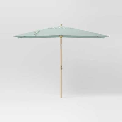 10'x6' Rectangular Market Patio Umbrella - Light Wood Pole - Threshold™ 10 10'x6' Rectangular Market Patio Umbrella - Light Wood Pole - Threshold™ - Image 8