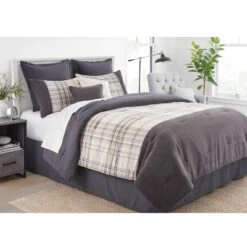 8pc Plaid With Corduroy Comforter Bedding Set Gray/Taupe - Threshold™ 11 8pc Plaid With Corduroy Comforter Bedding Set Gray/Taupe - Threshold™ -Threshold GUEST 4f8d88dd 871d 441f b923 14a927b0ba5f