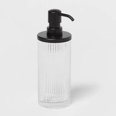 Ribbed Glass Soap Pump Black - Threshold™ 4 Ribbed Glass Soap Pump Black - Threshold™ - Image 2