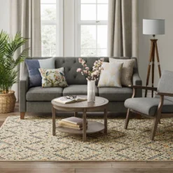 7'x10' Oxon Floral Mosaic Woven Area Rug Beige - Threshold™ 5 7'x10' Oxon Floral Mosaic Woven Area Rug Beige - Threshold™ -Threshold GUEST 53f3d43b 5807 43a0 b0cc d7841d858734