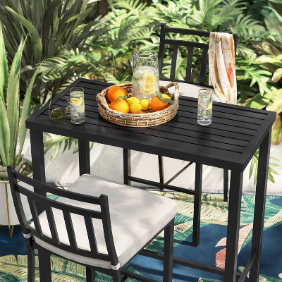 Fairmont Bar Height Rectangle Patio Dining Table - Black - Threshold™ 3 Fairmont Bar Height Rectangle Patio Dining Table - Black - Threshold™