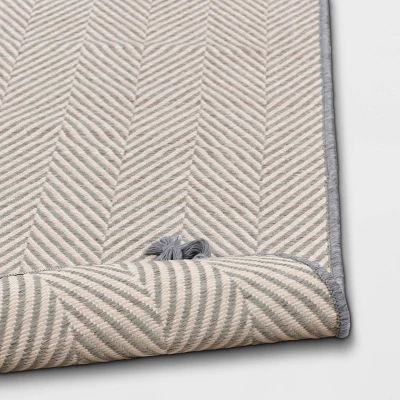 5' X 7' Herringbone Outdoor Rug Ivory/Cashmere Gray - Threshold™ Designed With Studio McGee 5 5' X 7' Herringbone Outdoor Rug Ivory/Cashmere Gray - Threshold™ Designed With Studio McGee - Image 3