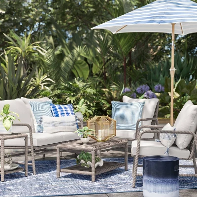 Granby Padded Wicker Patio Loveseat - Gray - Threshold™ 3 Granby Padded Wicker Patio Loveseat - Gray - Threshold™