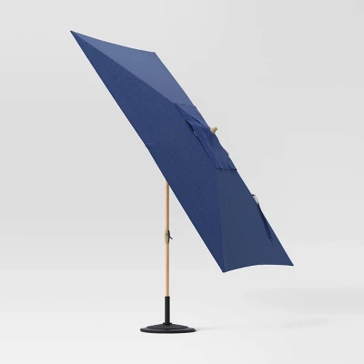 10'x6' Rectangular Market Patio Umbrella - Light Wood Pole - Threshold™ 4 10'x6' Rectangular Market Patio Umbrella - Light Wood Pole - Threshold™ - Image 2