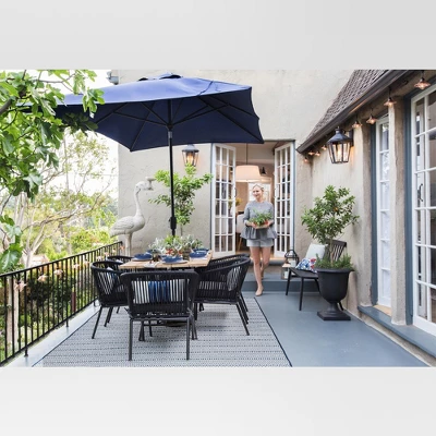 Pattern Stripe Outdoor Rug Blue - Threshold 7 Pattern Stripe Outdoor Rug Blue - Threshold - Image 5