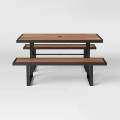 Bryant Faux Wood Rectangle Patio Picnic Table - Gray/Natural Wood - Threshold™ 6 Bryant Faux Wood Rectangle Patio Picnic Table - Gray/Natural Wood - Threshold™ -Threshold GUEST 62108683 cb0b 42e5 a780 04c1cfa6f909