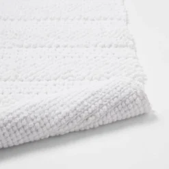 20"x32" Knit Striped Chenille Bath Rug Fringe White - Threshold™ 7 20"x32" Knit Striped Chenille Bath Rug Fringe White - Threshold™ -Threshold GUEST 6239af6f a180 4d02 b1e9 c8e4e3c6d71f