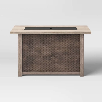 Stamped Steel Wicker Propane Fire Pit Brown - Threshold™ 5 Stamped Steel Wicker Propane Fire Pit Brown - Threshold™ - Image 3