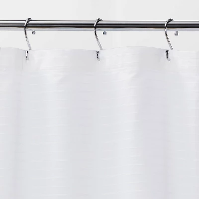 Woven Stripe Shower Curtain White - Threshold™ 4 Woven Stripe Shower Curtain White - Threshold™ - Image 2