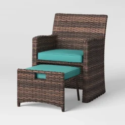Halsted 5pc Wicker Small Space Patio Furniture Set - Threshold™ -Threshold GUEST 6c98a51f 7020 4c1a ae2d db726576d1ba