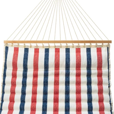 11.5' Pillowtop Outdoor Fabric Hammock Twill Stripe Red/Blue/White - Threshold™ 3 11.5' Pillowtop Outdoor Fabric Hammock Twill Stripe Red/Blue/White - Threshold™