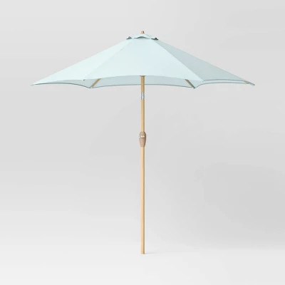9'x9' Market Patio Umbrella - Light Wood Pole - Threshold™ 9 9'x9' Market Patio Umbrella - Light Wood Pole - Threshold™ - Image 7