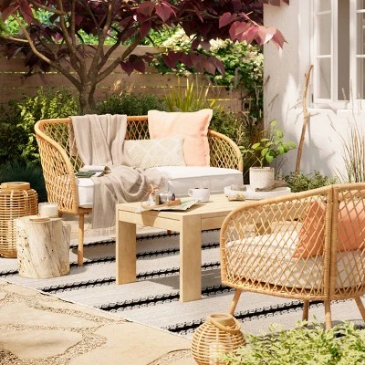 7' X 10' Outdoor Rug Argyle Stripe Black - Threshold™ 3 7' X 10' Outdoor Rug Argyle Stripe Black - Threshold™