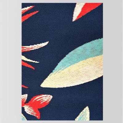 5' X 7' Jungle Tropical Outdoor Rug Navy/Coral - Threshold™ 5 5' X 7' Jungle Tropical Outdoor Rug Navy/Coral - Threshold™ - Image 3