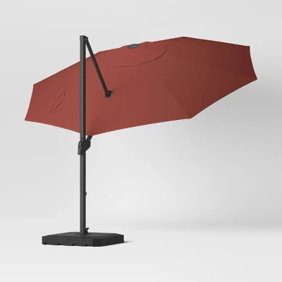 11'x11' Offset Patio Umbrella Sienna - Black Pole - Threshold™ 4 11'x11' Offset Patio Umbrella Sienna - Black Pole - Threshold™ - Image 2