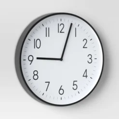 19" Plastic Wall Clock Matte Black - Threshold™ -Threshold GUEST 77b32e85 7b38 441f badd c3badf704ac6