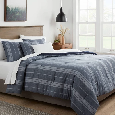 5pc Reversible Heathered Herringbone Stripe Comforter Set - Threshold™ 3 5pc Reversible Heathered Herringbone Stripe Comforter Set - Threshold™