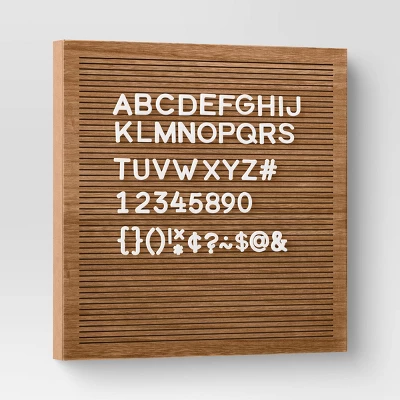 14"x 14" Wood Letter Board Brown - Threshold™ 4 14"x 14" Wood Letter Board Brown - Threshold™ - Image 2