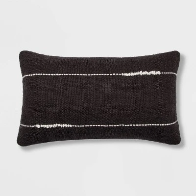Embroidered Thin Line Lumbar Throw Pillow - Threshold™ 7 Embroidered Thin Line Lumbar Throw Pillow - Threshold™ - Image 5